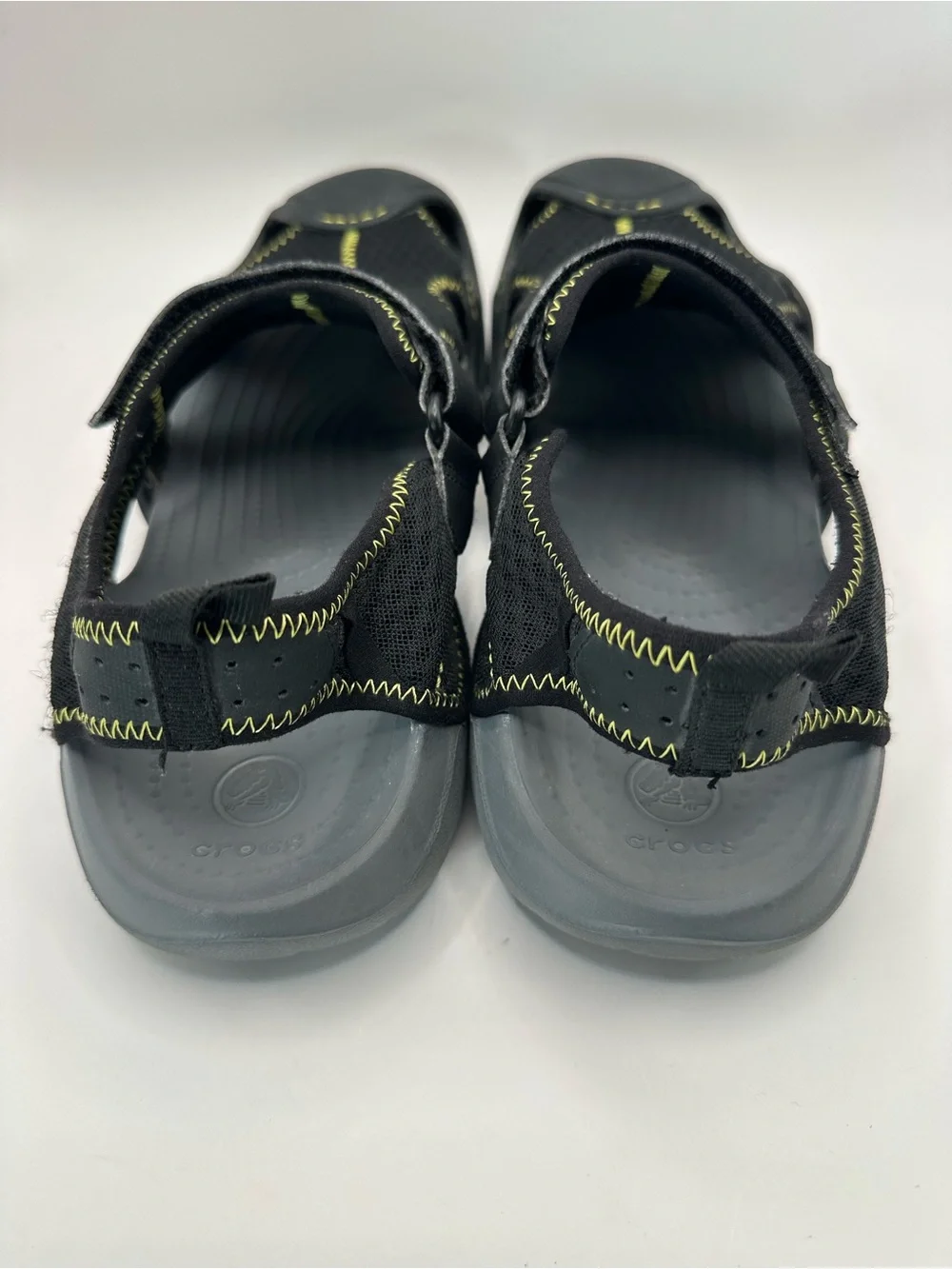 Crocs Swiftwater Black Mesh Fisherman Deck Sandals Men's size 10 Strap